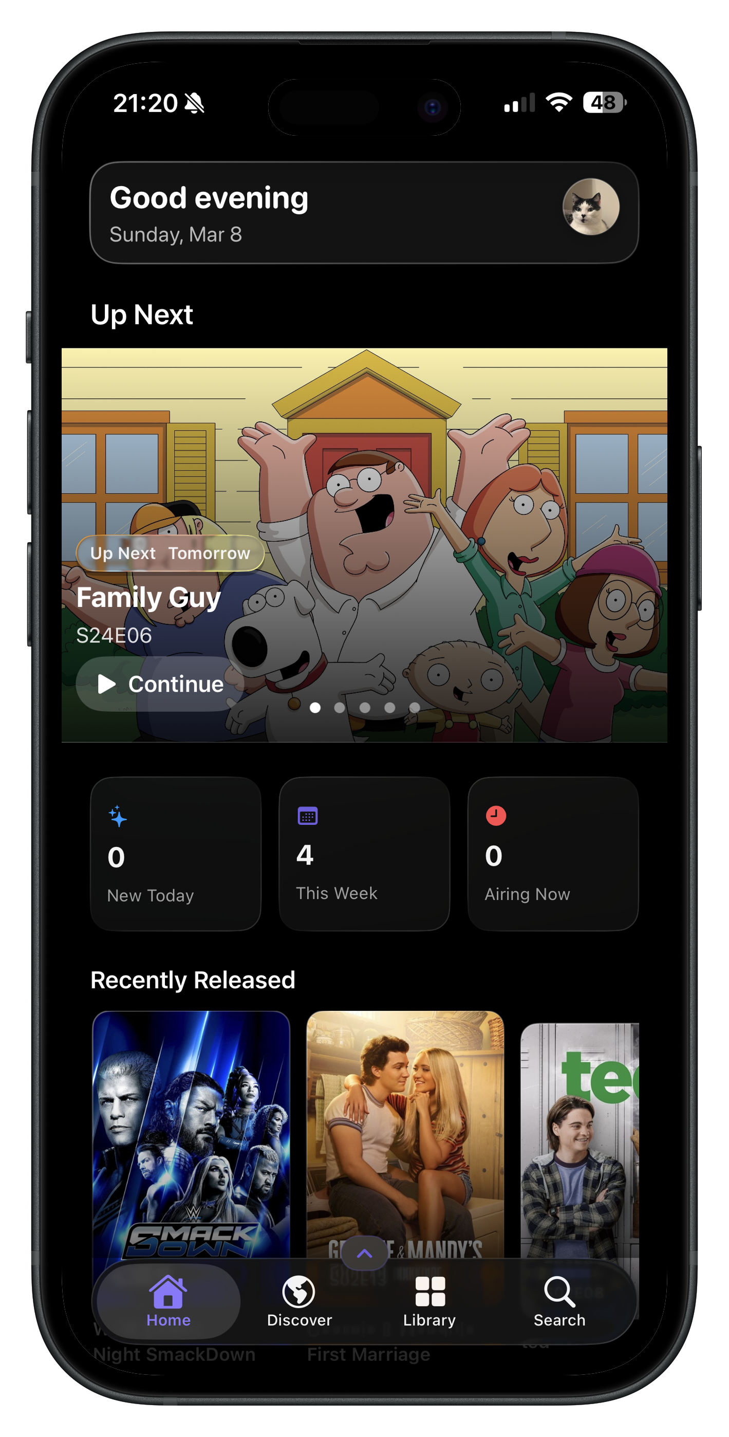 KeepUp home screen